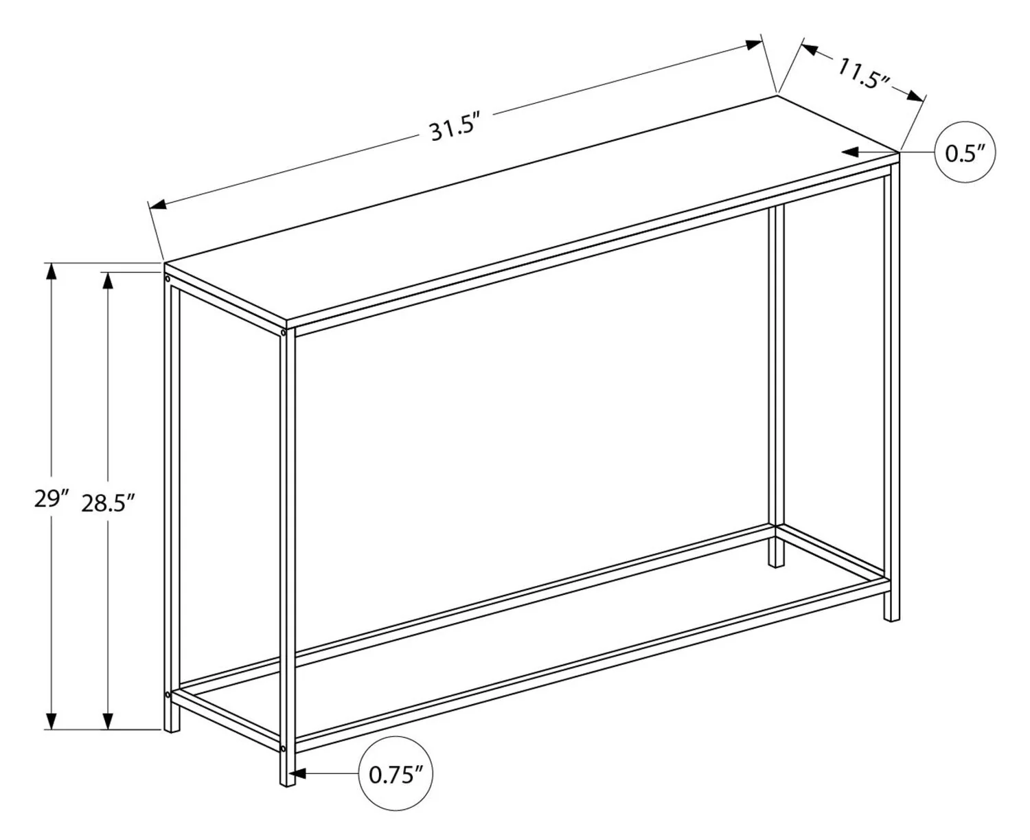 Julien Sofa Table - White Marble-Look - Image 5