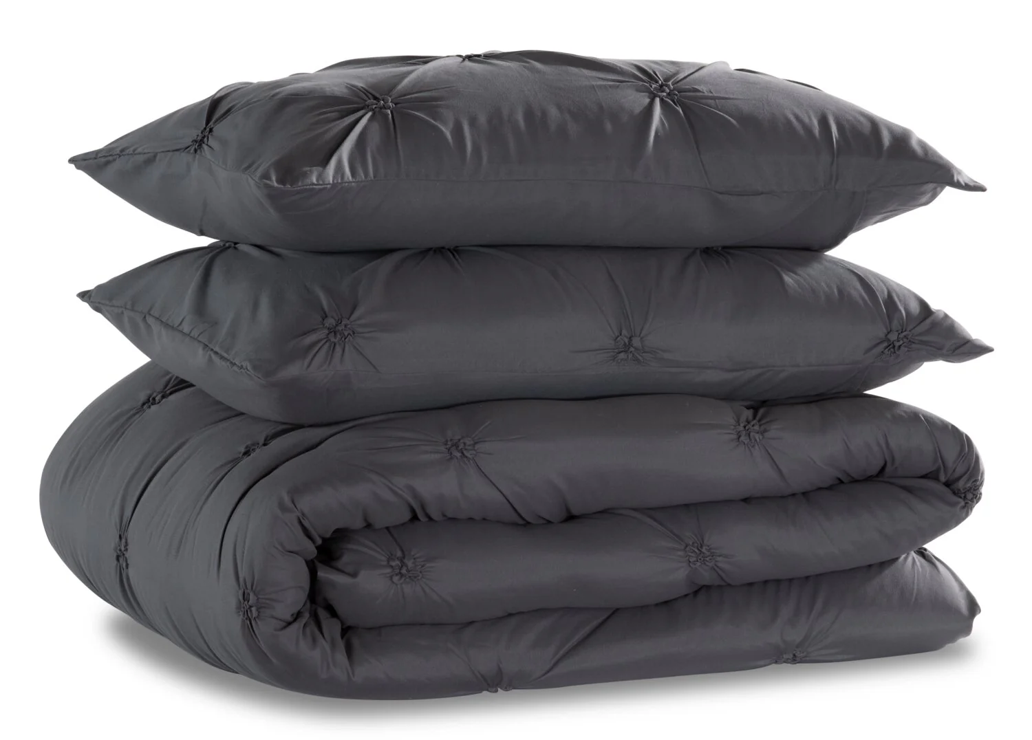 Kai Dark Grey 3-Piece King Comforter Set - Image 5