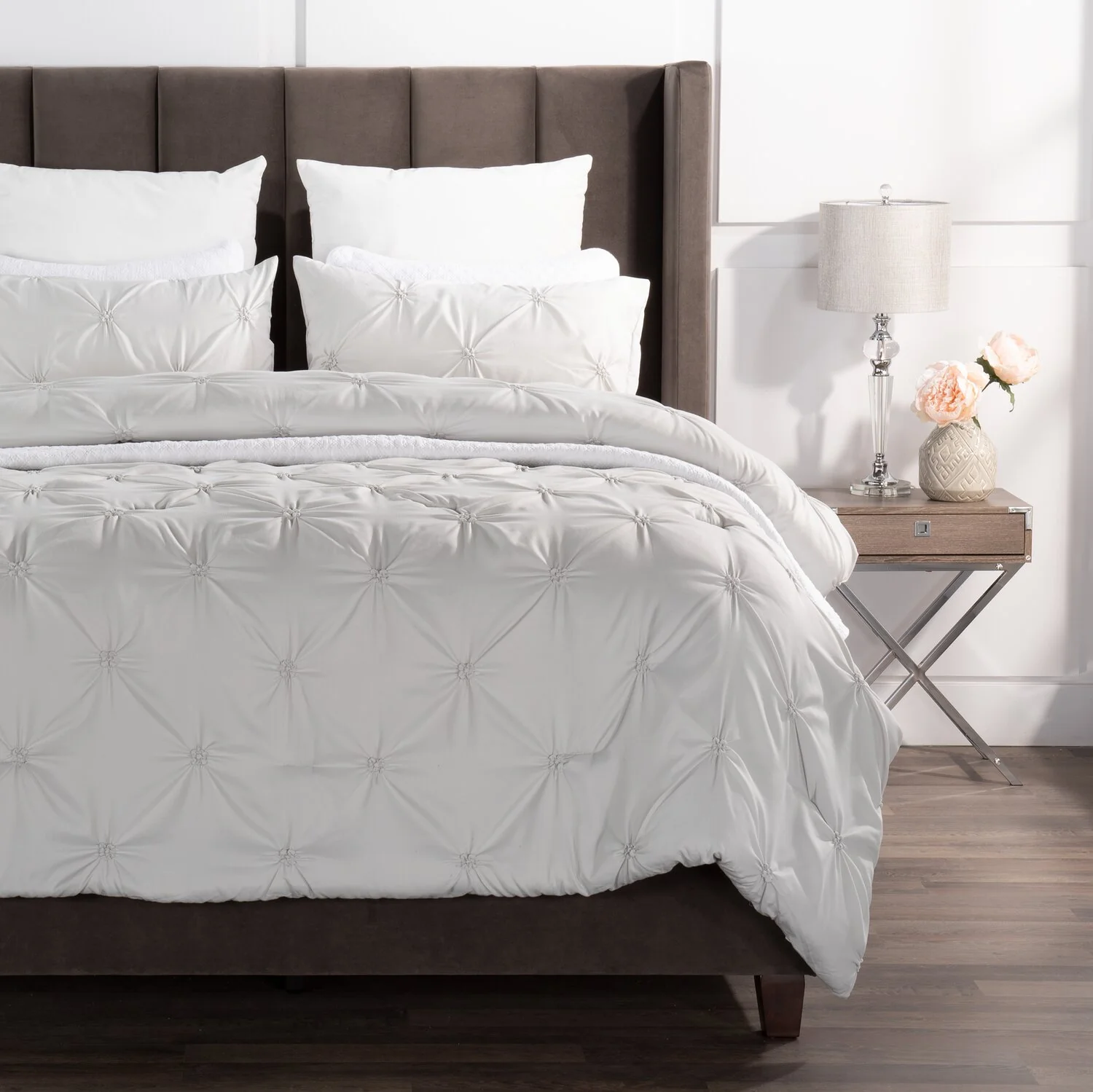 Kai Light Grey 3-Piece Full/Queen Comforter Set