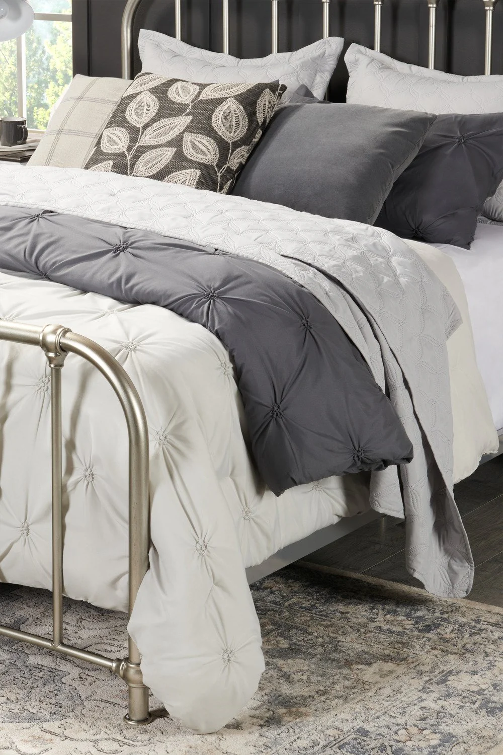 Kai Light Grey 3-Piece Full/Queen Comforter Set - Image 7