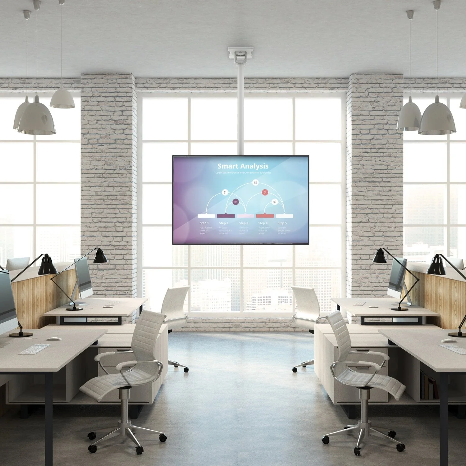 Kanto CM600 Full Motion TV Ceiling Mount for 30" - 70" TVs - CM600W - Image 9