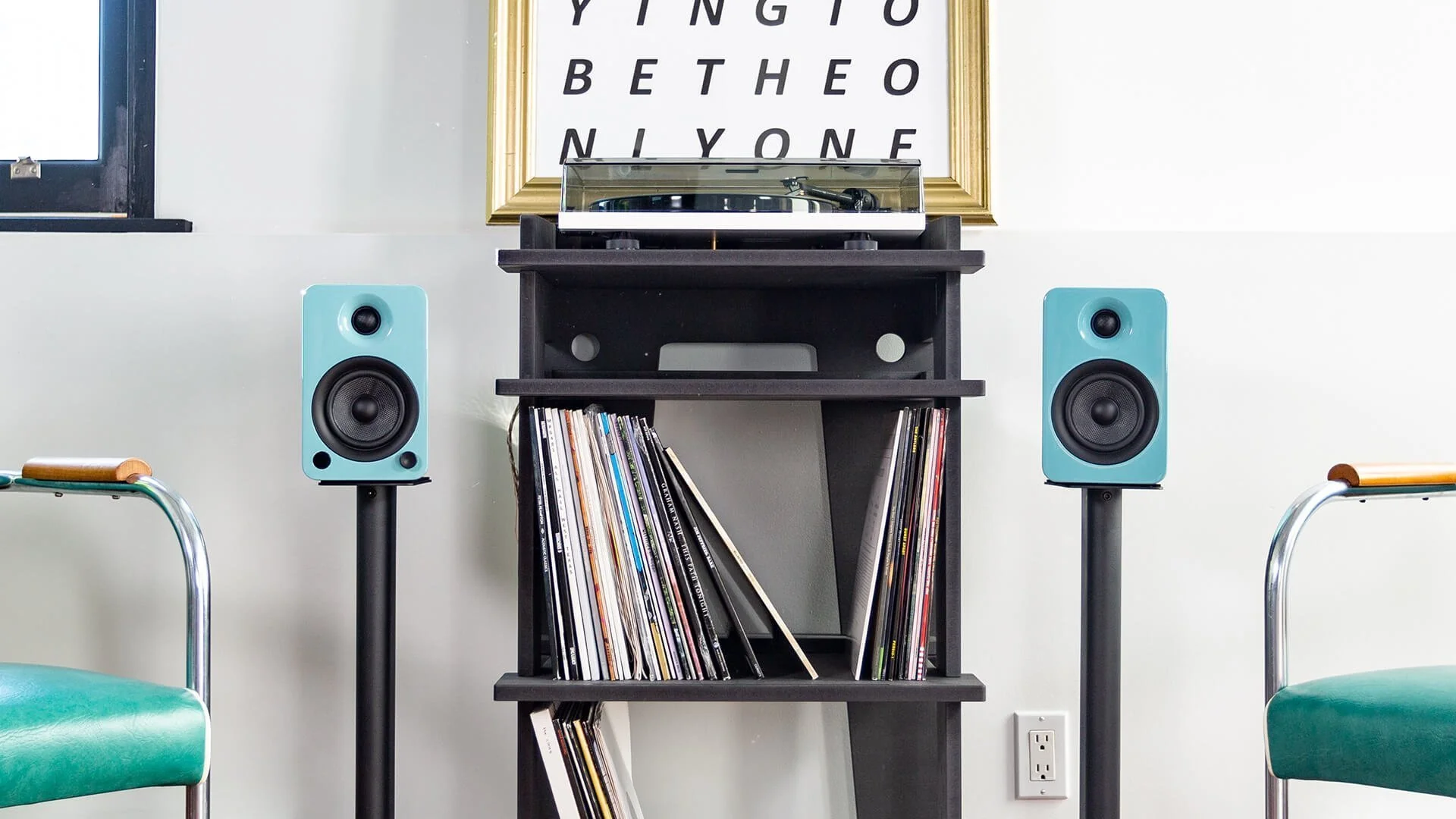 Kanto SP32PL 32" Tall Bookshelf Speaker Floor Stands with Integrated Cable Management, Black - Image 3