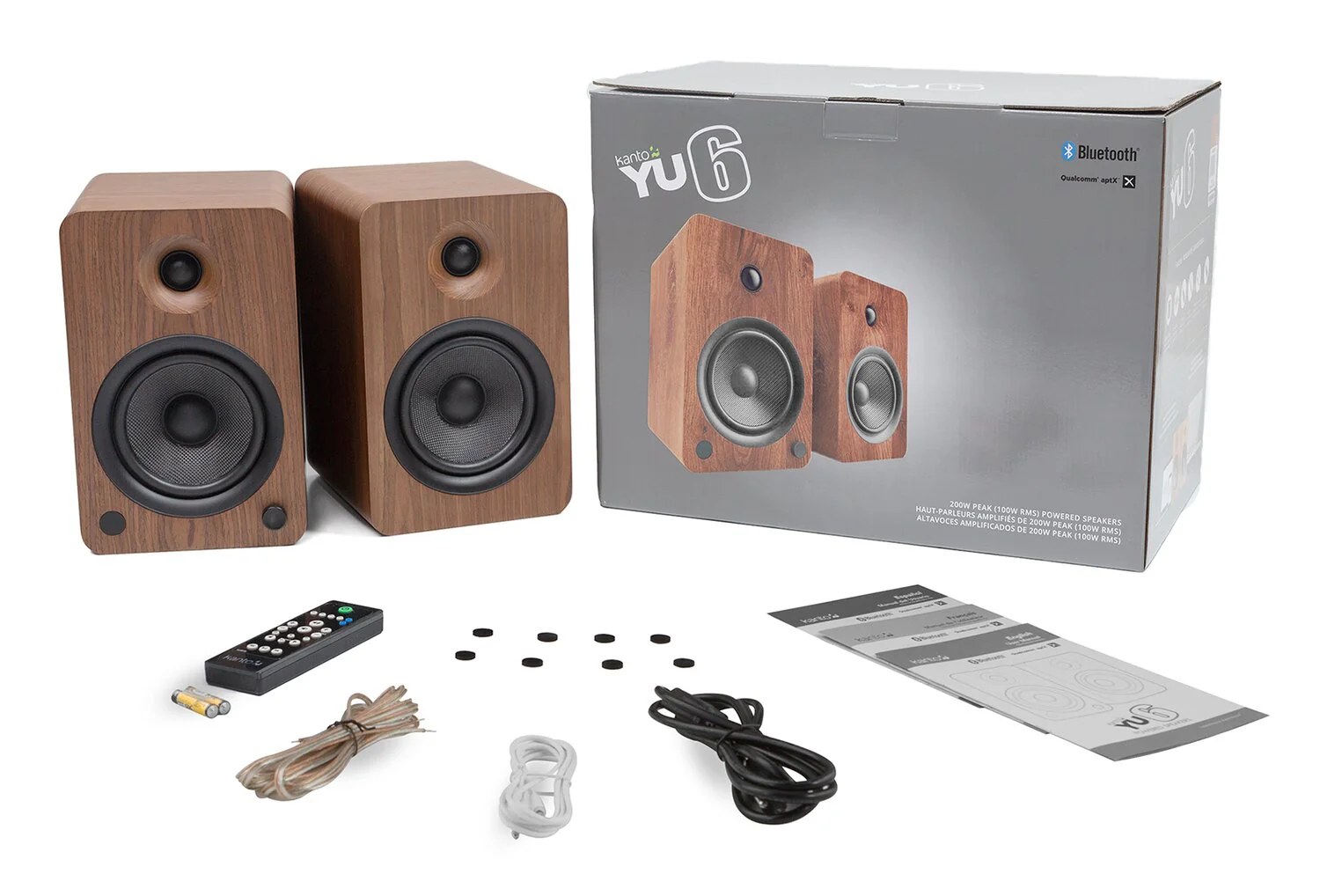 Kanto YU6 Powered Speakers with Bluetooth® and Phono Preamp - Walnut - Image 4