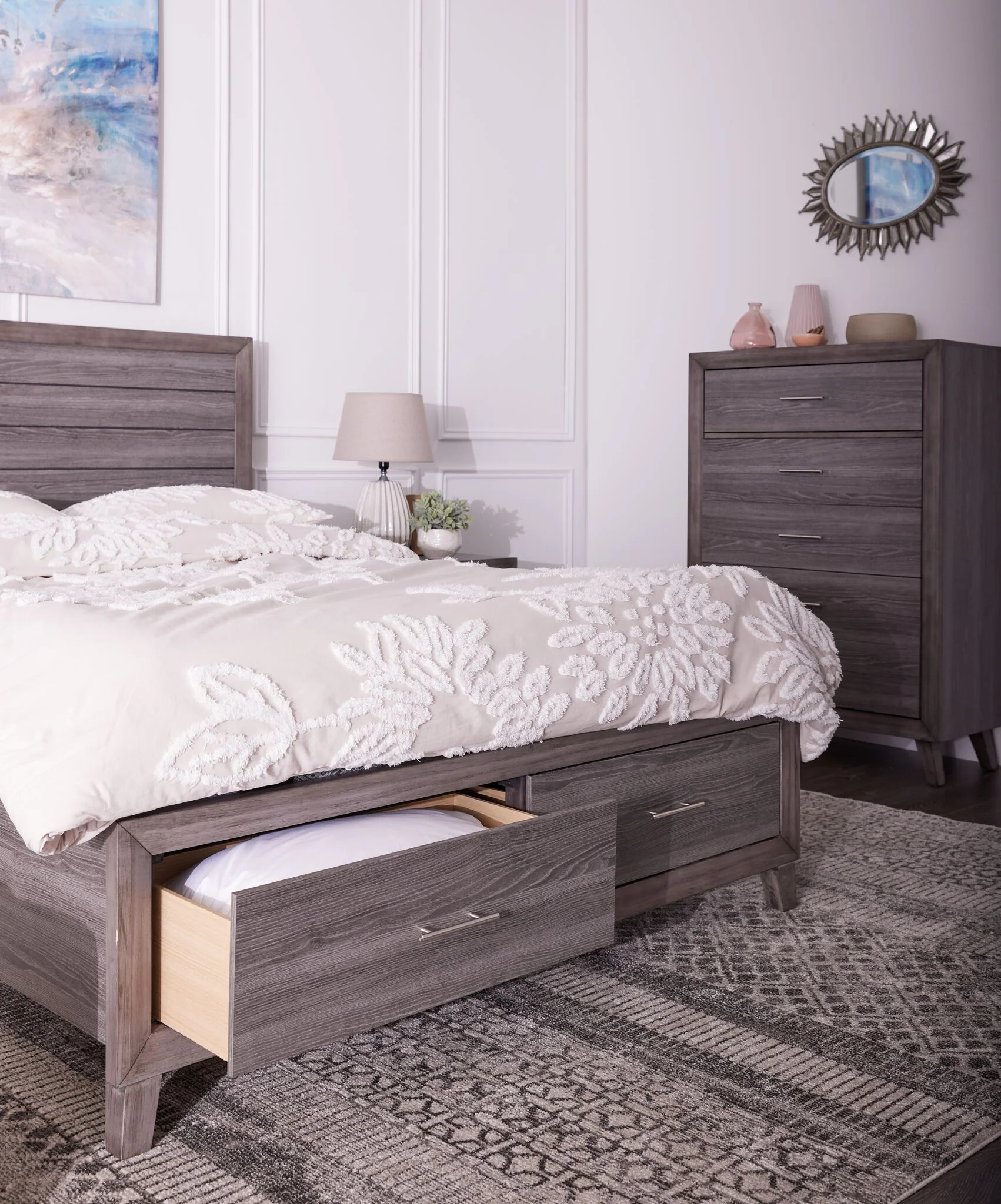 Kelvin Queen Storage Bed - Grey - Image 3