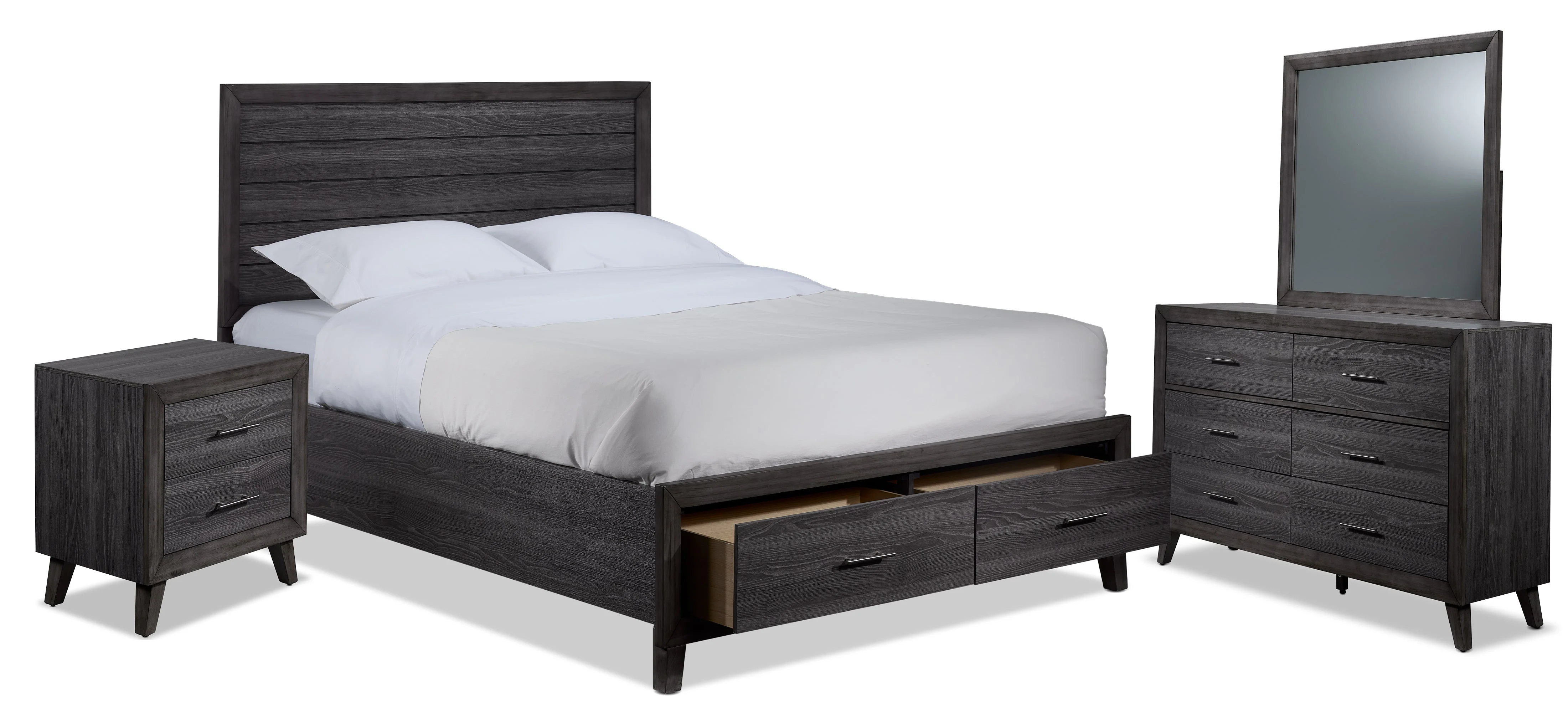 Kelvin 6-Piece King Storage Bedroom Set - Grey