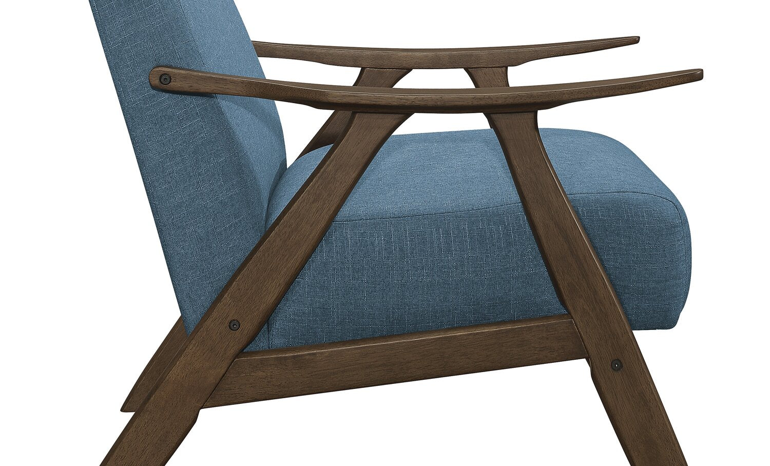 Kentucky Linen-Look Fabric Accent Chair - Blue - Image 3