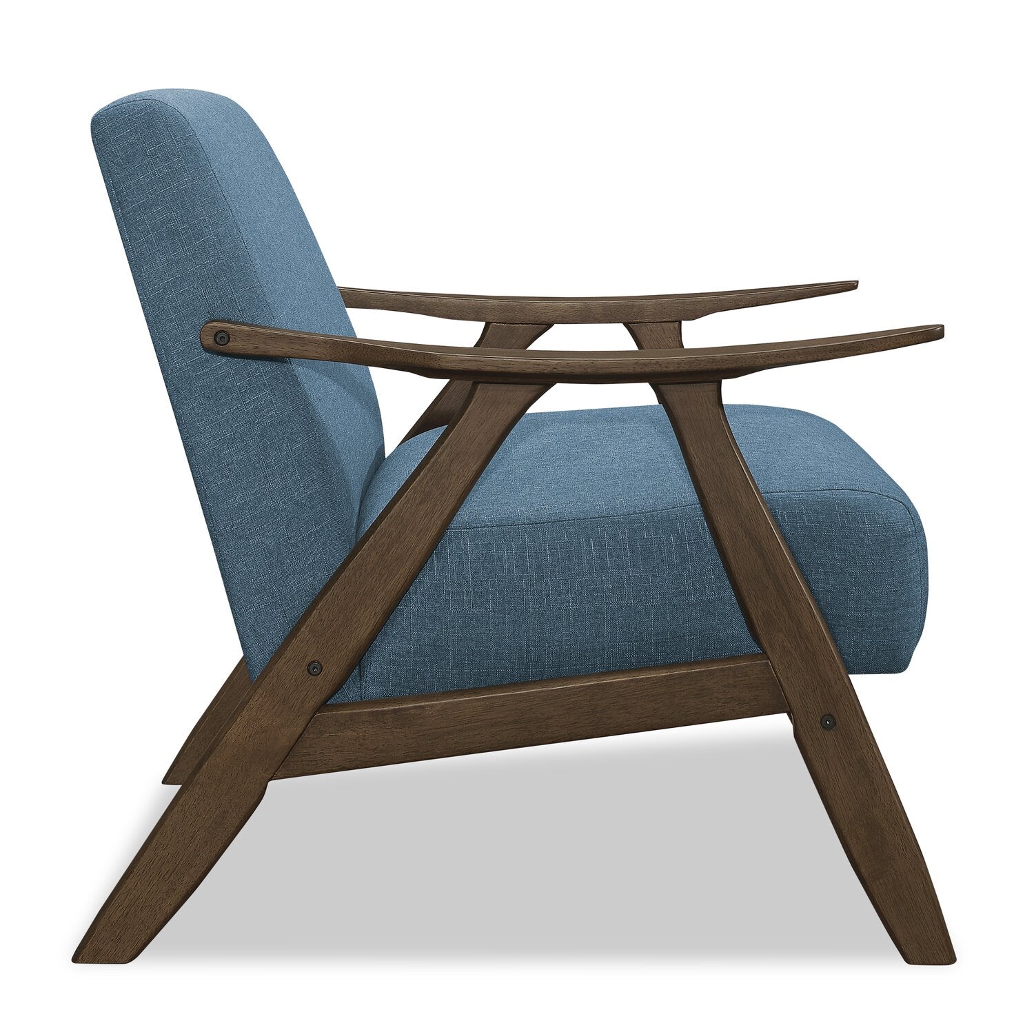 Kentucky Linen-Look Fabric Accent Chair - Blue - Image 5