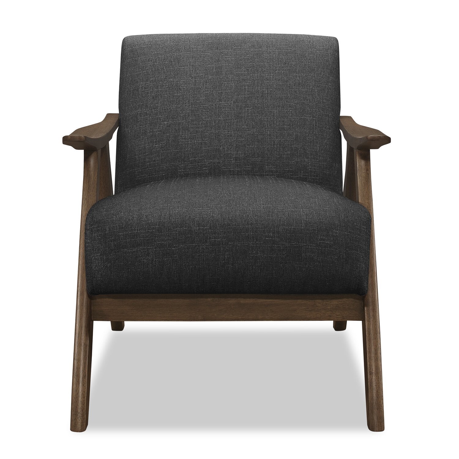 Kentucky Linen-Look Fabric Accent Chair - Grey - Image 2