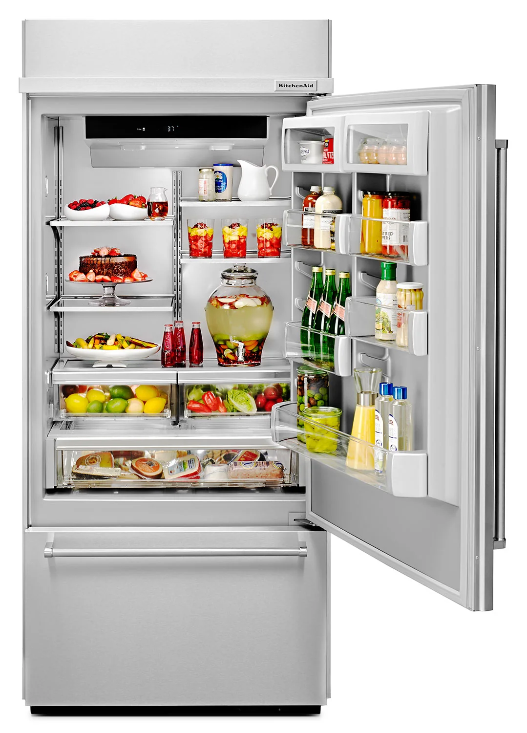 KitchenAid 20.9 Cu. Ft. Built-In Bottom-Mount Refrigerator - KBBR306ESS - Image 2