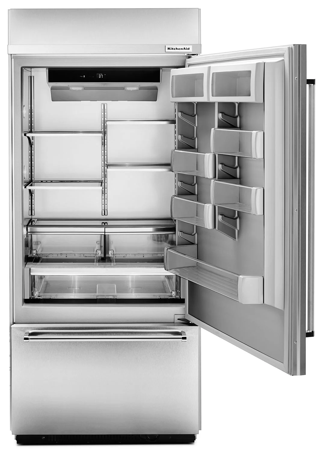 KitchenAid 20.9 Cu. Ft. Built-In Bottom-Mount Refrigerator - KBBR306ESS - Image 3