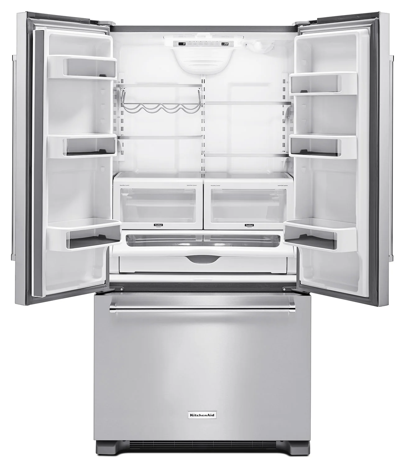 KitchenAid 22 Cu. Ft. French Door Refrigerator with Interior Dispenser - Stainless Steel - Image 3
