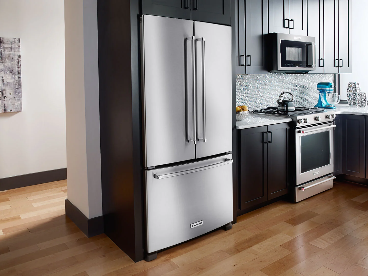 KitchenAid 22 Cu. Ft. French Door Refrigerator with Interior Dispenser - Stainless Steel - Image 4