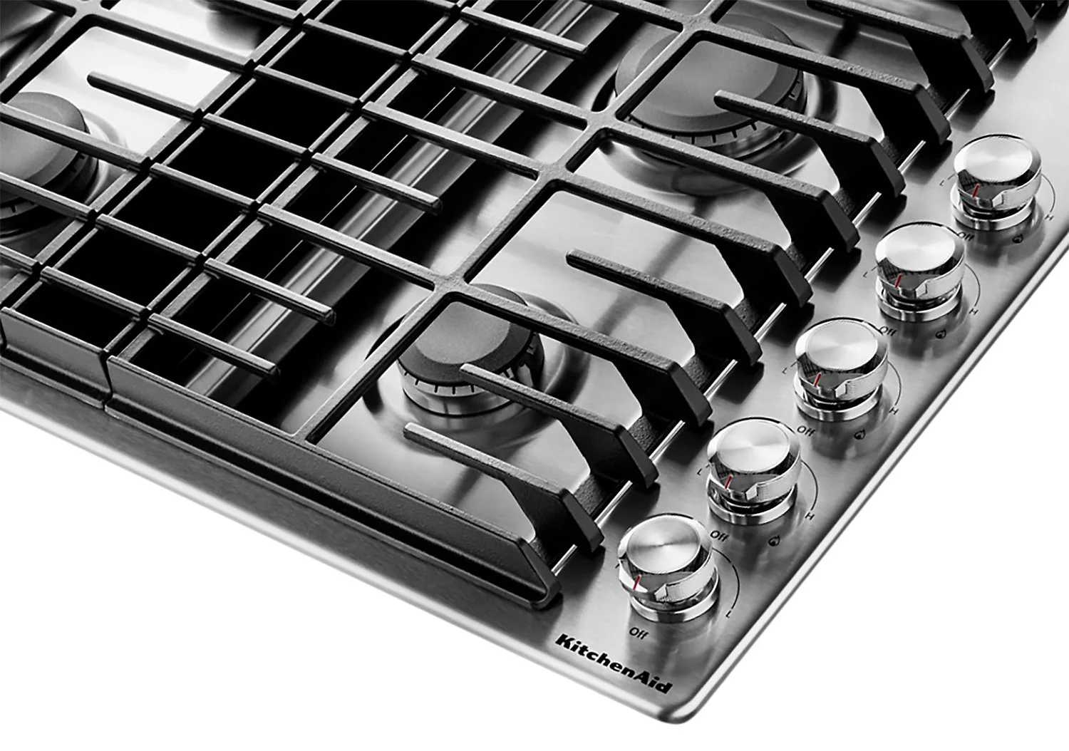 KitchenAid 30" 4-Burner Gas Downdraft Cooktop - KCGD500GSS - Image 2