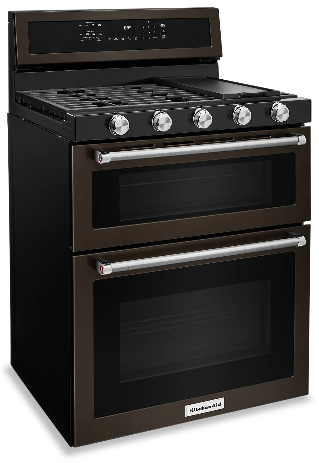 KitchenAid 30" Gas Double Oven Convection Range - KFGD500EBS - Image 2