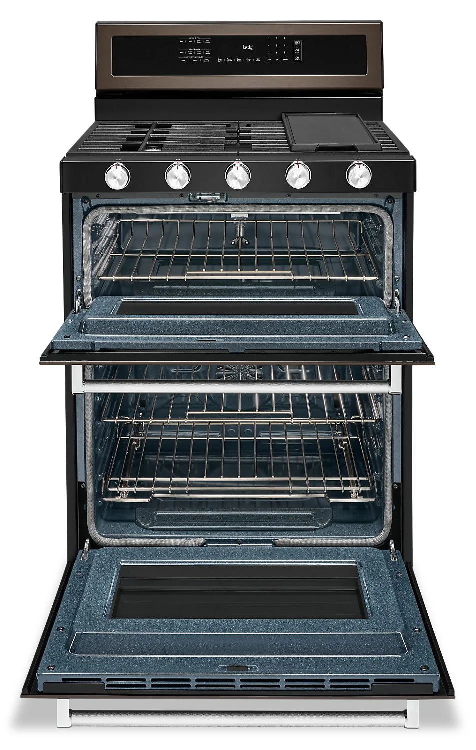 KitchenAid 30" Gas Double Oven Convection Range - KFGD500EBS - Image 3