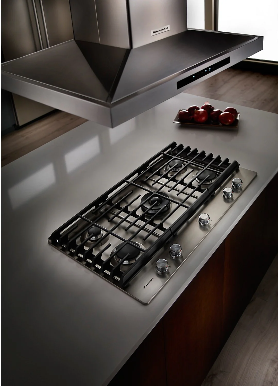 KitchenAid 36" 5- Burner Gas Cooktop - Stainless Steel - Image 3