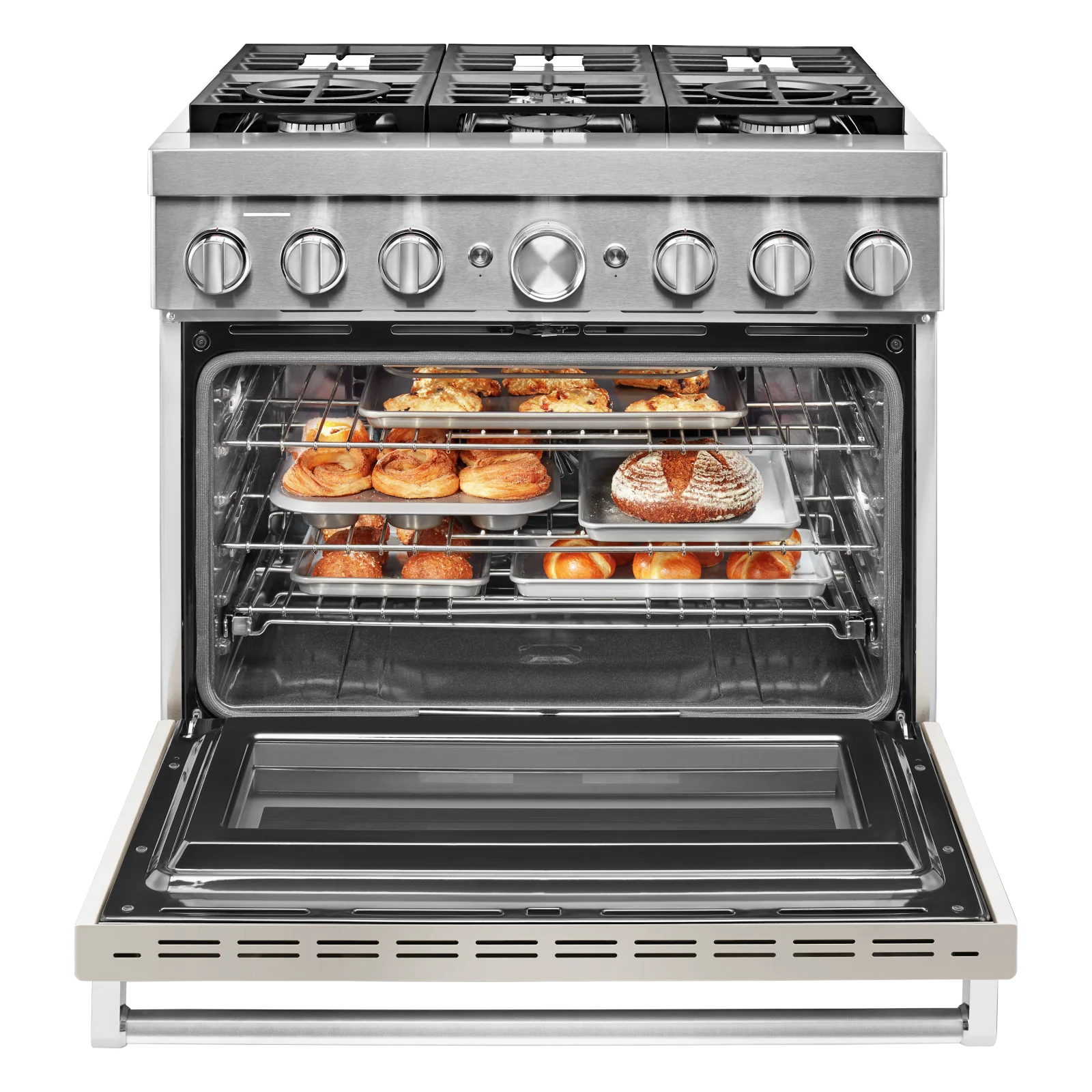 KitchenAid 36'' Smart Commercial-Style Dual Fuel Range - KFDC506JMH - Image 4