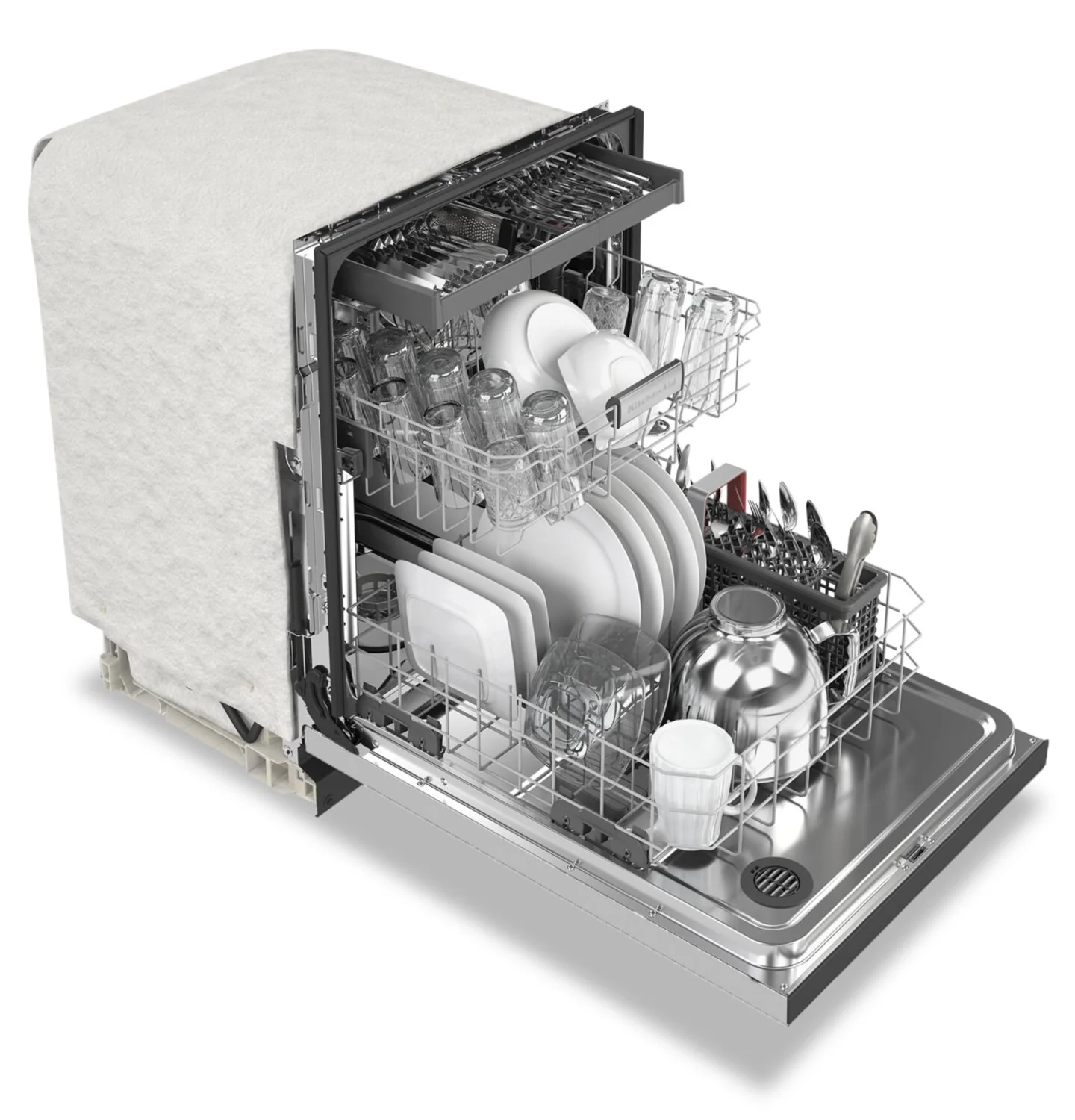 KitchenAid 39 dB Front-Control Dishwasher with Third Level Rack - KDFE204KPS - Image 4