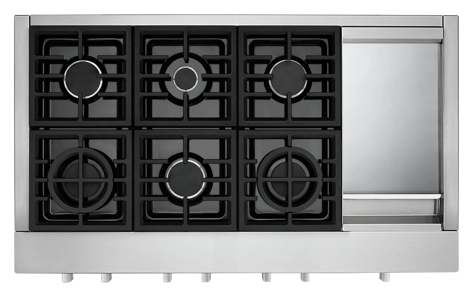KitchenAid 48'' 6-Burner Commercial-Style Gas Range Top with Griddle - KCGC558JSS - Image 2