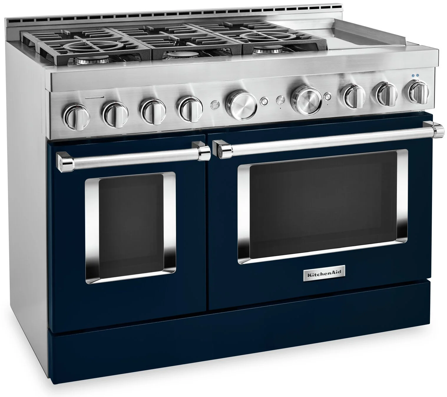 KitchenAid 48'' Smart Commercial-Style Dual Fuel Range with Griddle - KFDC558JIB - Image 2