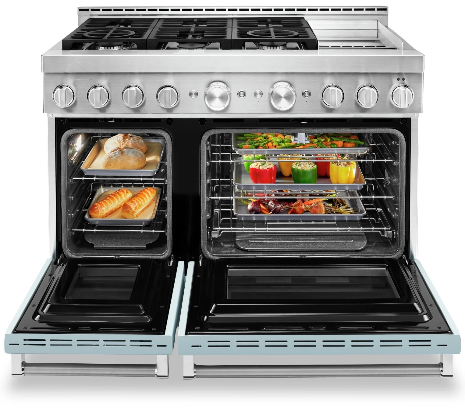 KitchenAid 48'' Smart Commercial-Style Dual Fuel Range with Griddle - KFDC558JMB - Image 5