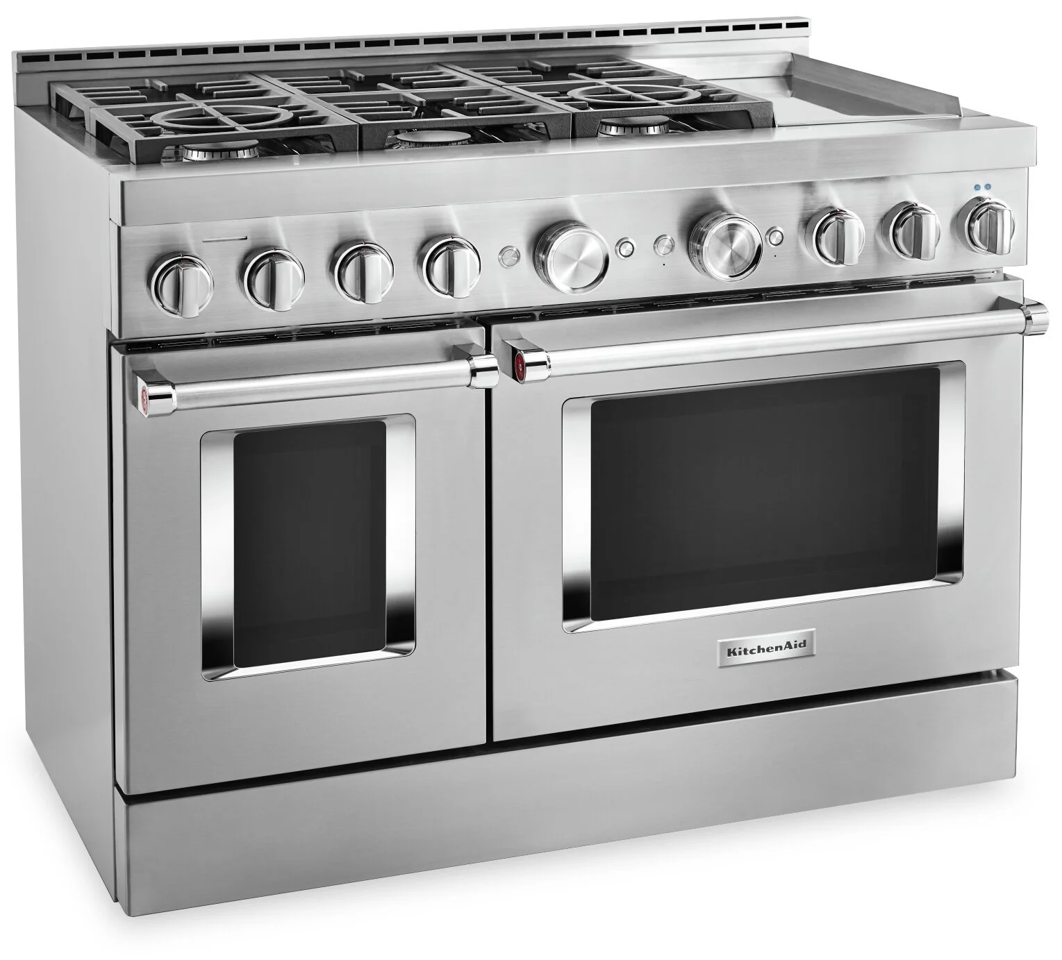 KitchenAid 48'' Smart Commercial-Style Dual Fuel Range with Griddle - KFDC558JSS - Image 2