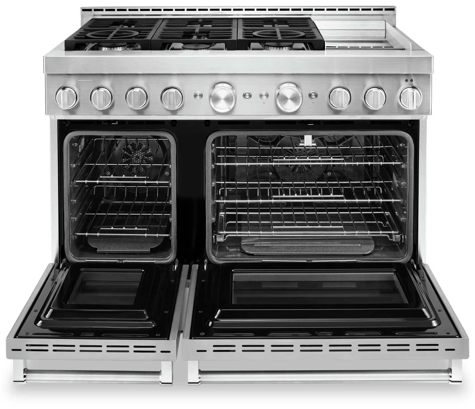 KitchenAid 48'' Smart Commercial-Style Dual Fuel Range with Griddle - KFDC558JSS - Image 3