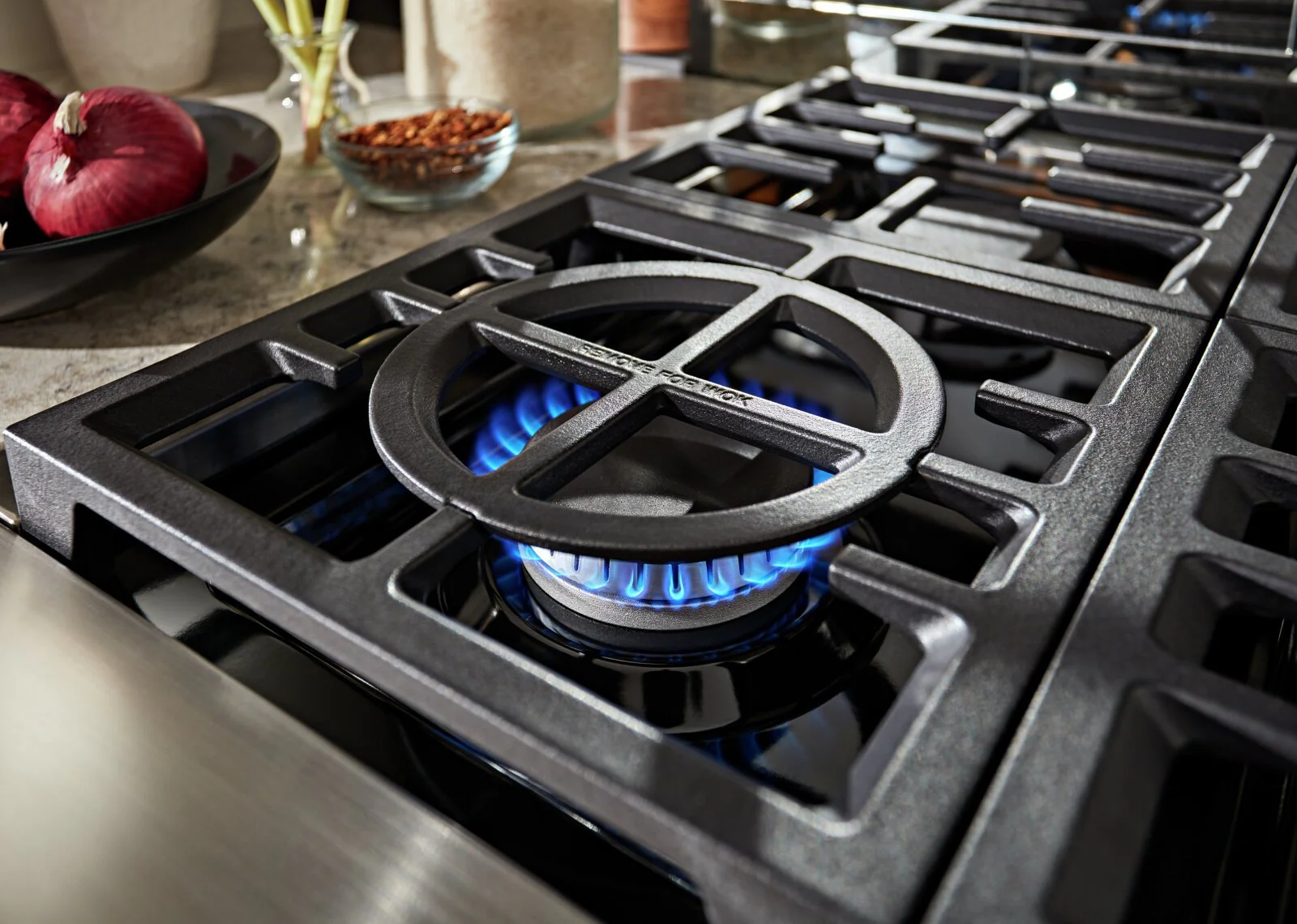 KitchenAid 48'' Smart Commercial-Style Dual Fuel Range with Griddle - KFDC558JSS - Image 4