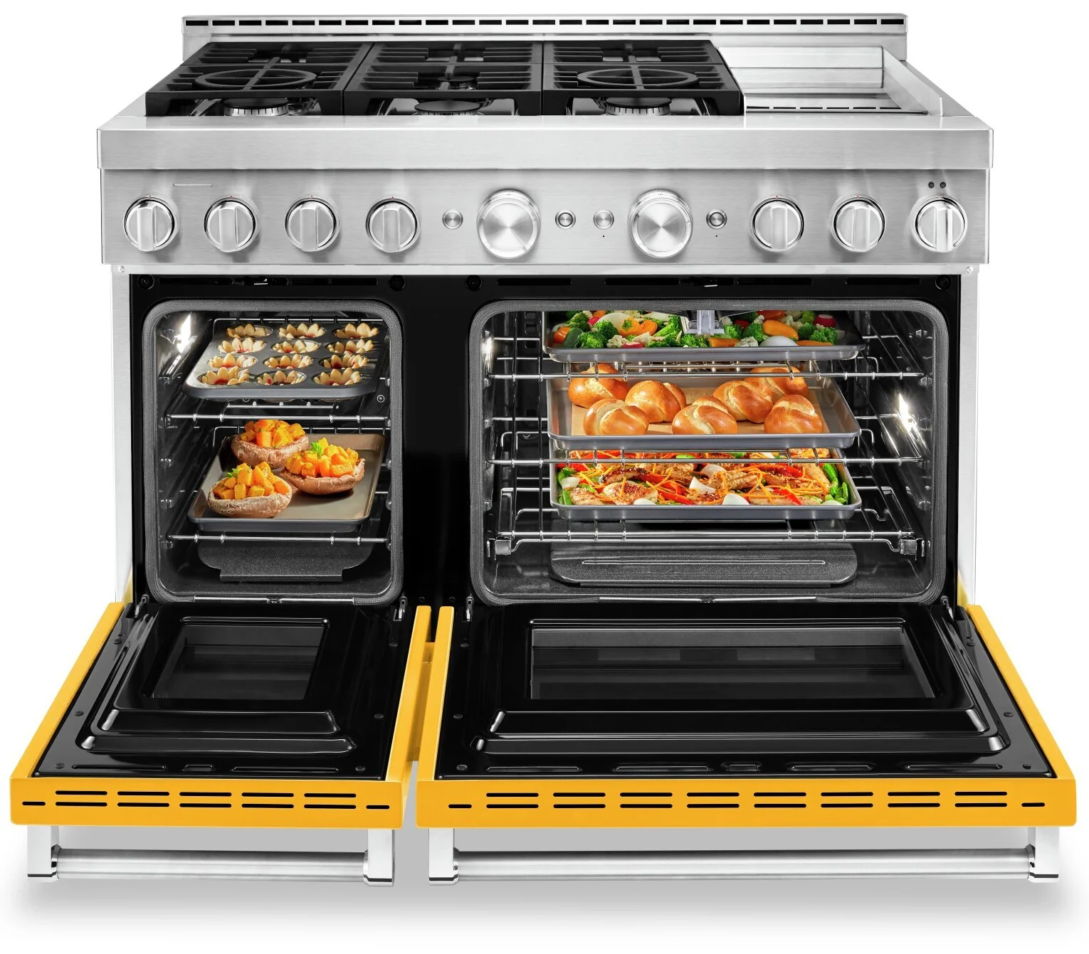 KitchenAid 48'' Smart Commercial-Style Gas Range with Griddle - KFGC558JYP - Image 5