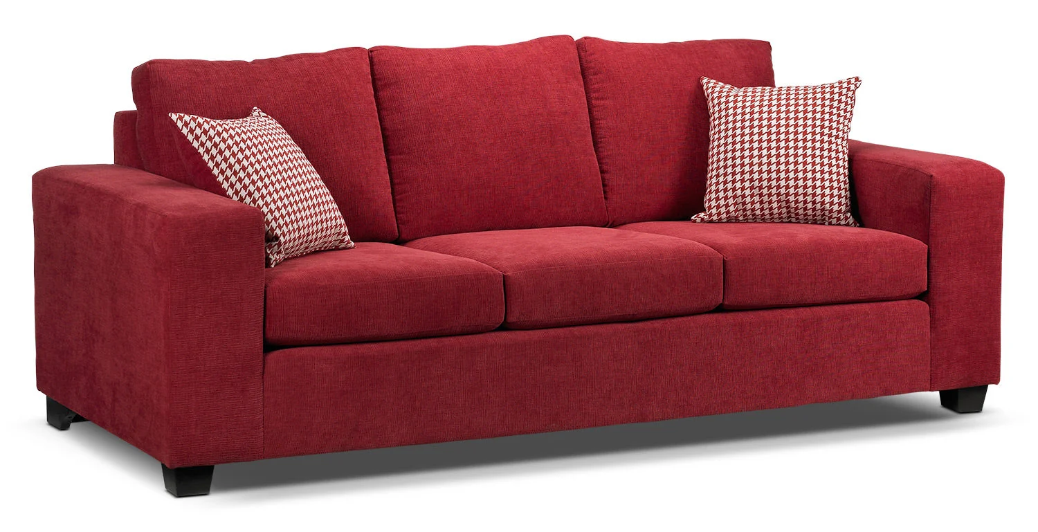 Knox Sofa, Loveseat and Chair Set - Red - Image 2
