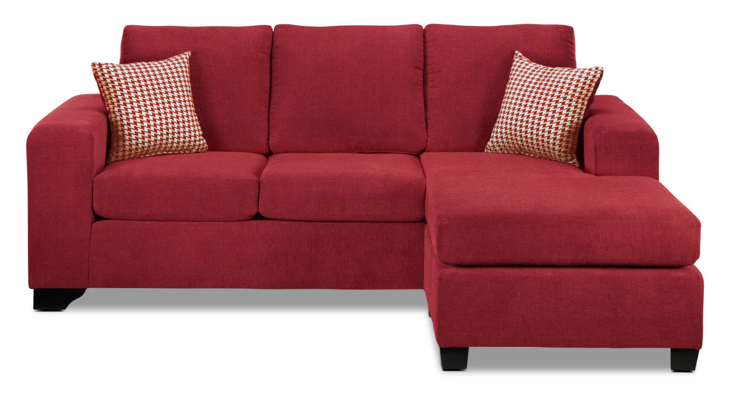 Knox Chaise Sofa - Red - Image 2