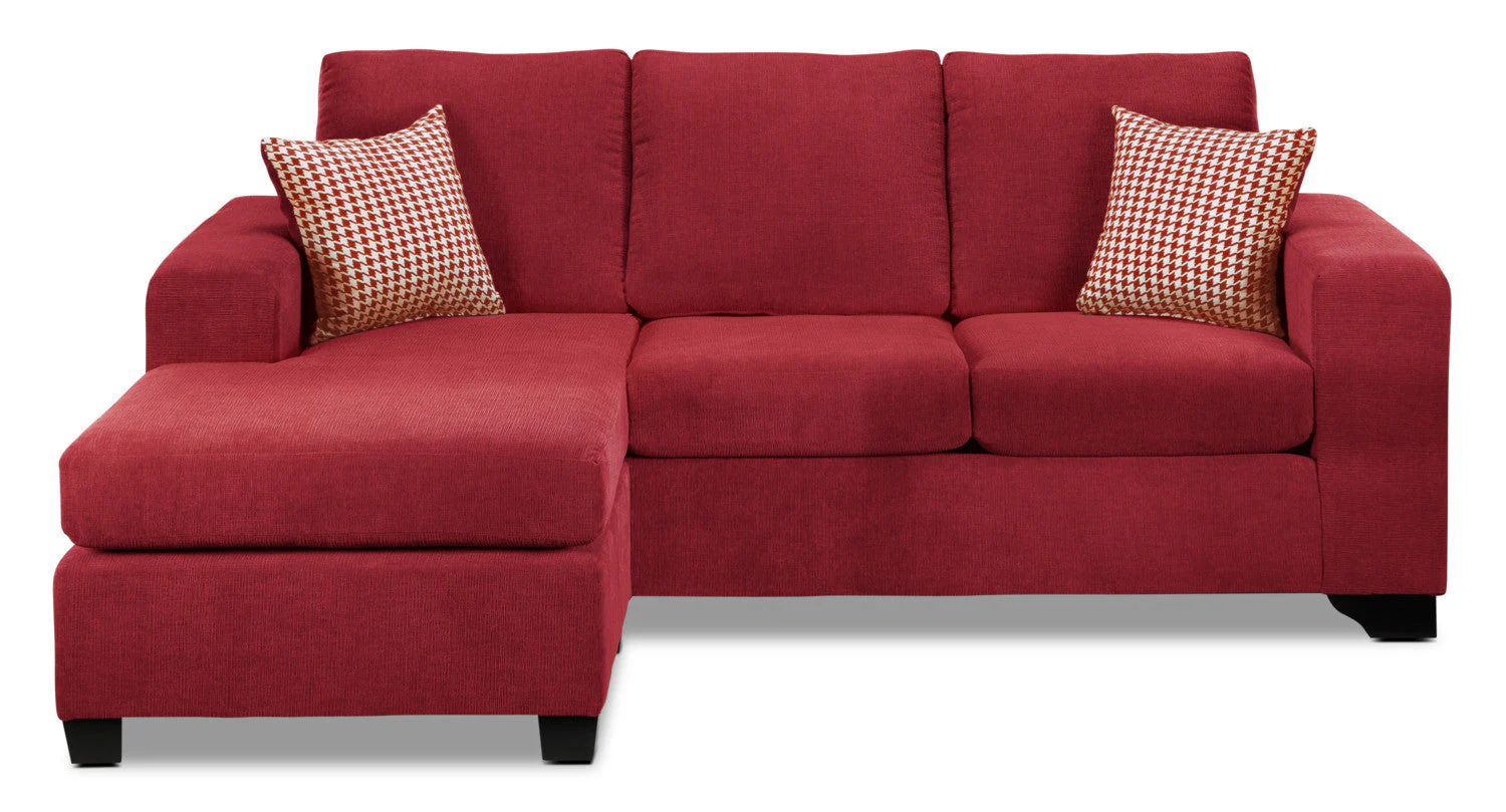 Knox Chaise Sofa - Red - Image 3