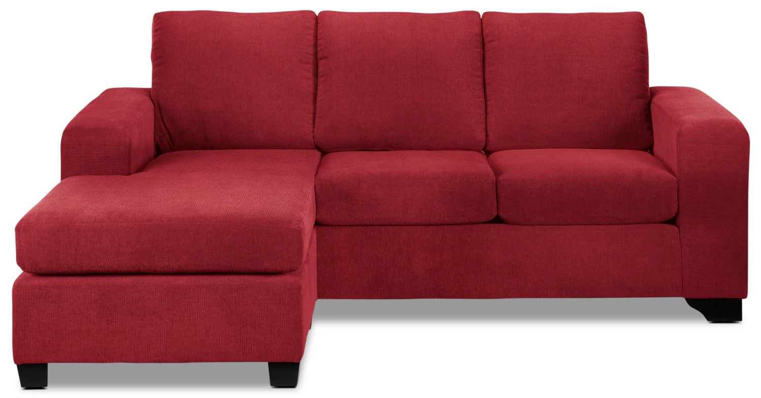 Knox Chaise Sofa - Red - Image 4