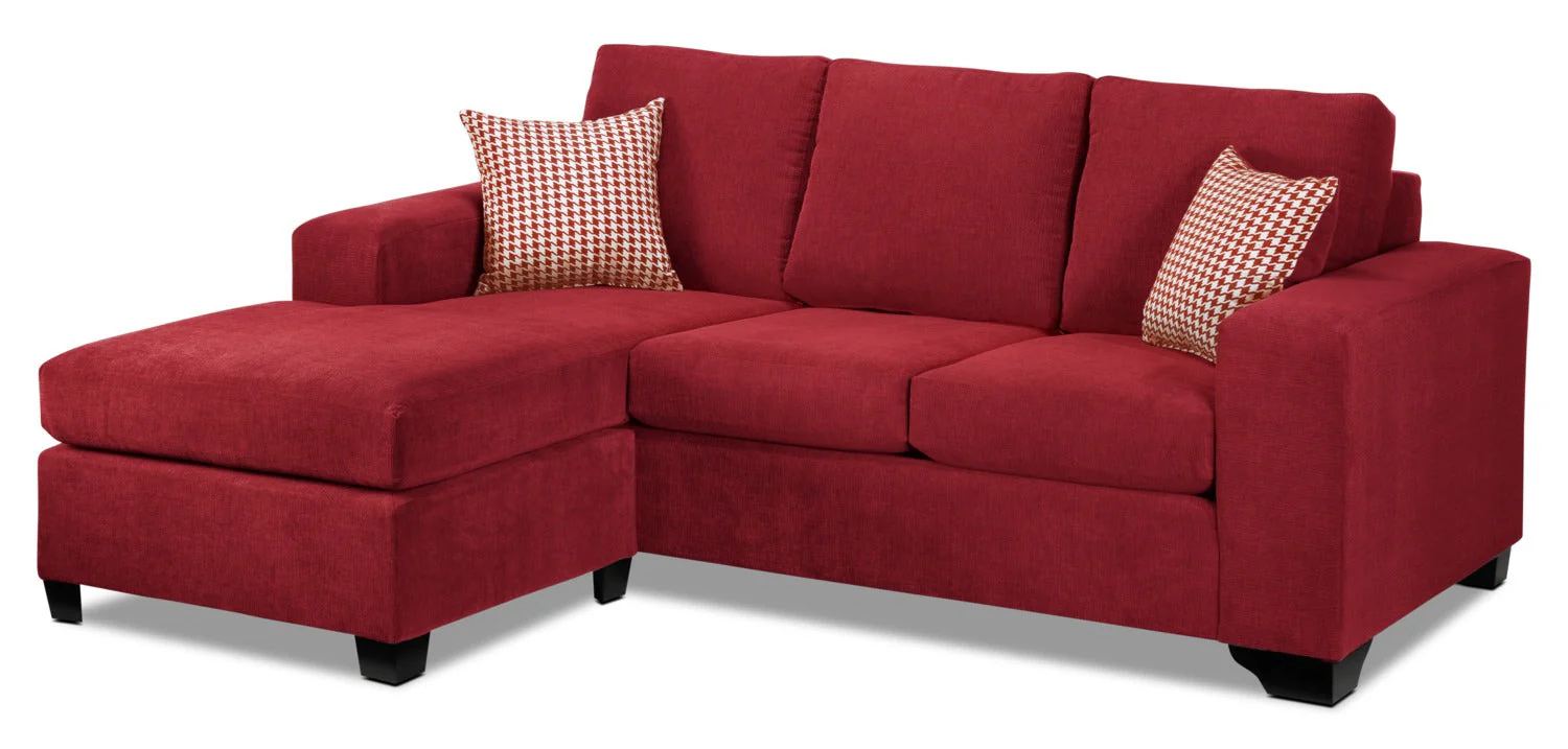 Knox Chaise Sofa - Red - Image 6