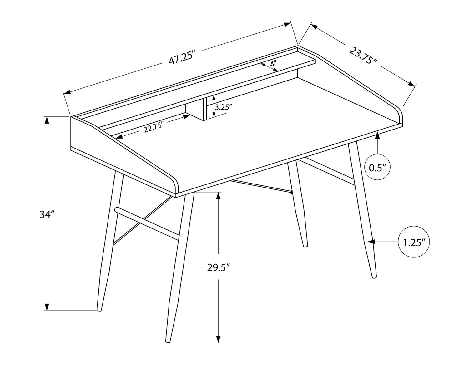 Kornman Desk - Black - Image 7