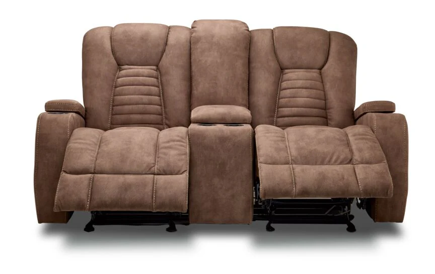 Langsdale Glider Reclining Loveseat- Mocha - Image 4