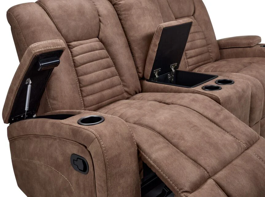 Langsdale Glider Reclining Loveseat- Mocha - Image 5