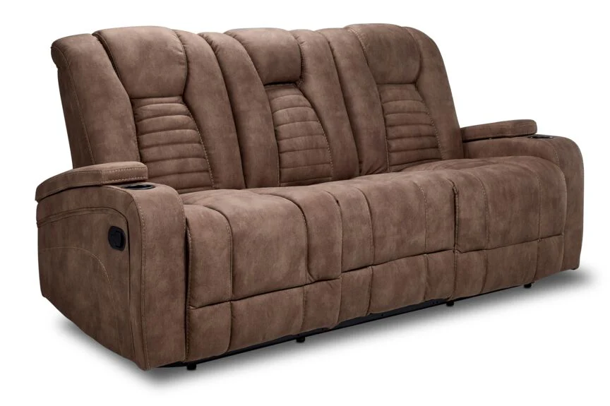 Langsdale Reclining Sofa and Loveseat Set - Mocha - Image 2