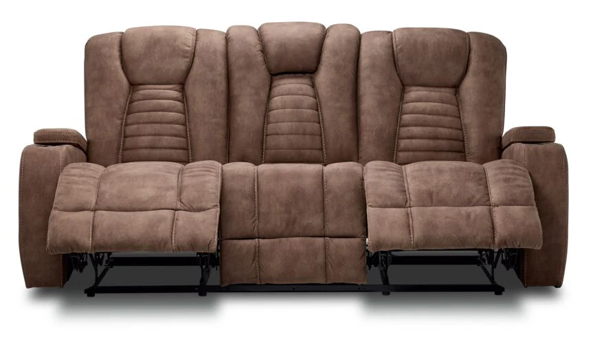 Langsdale Reclining Sofa With Drop-Down Table & Storage - Mocha - Image 4