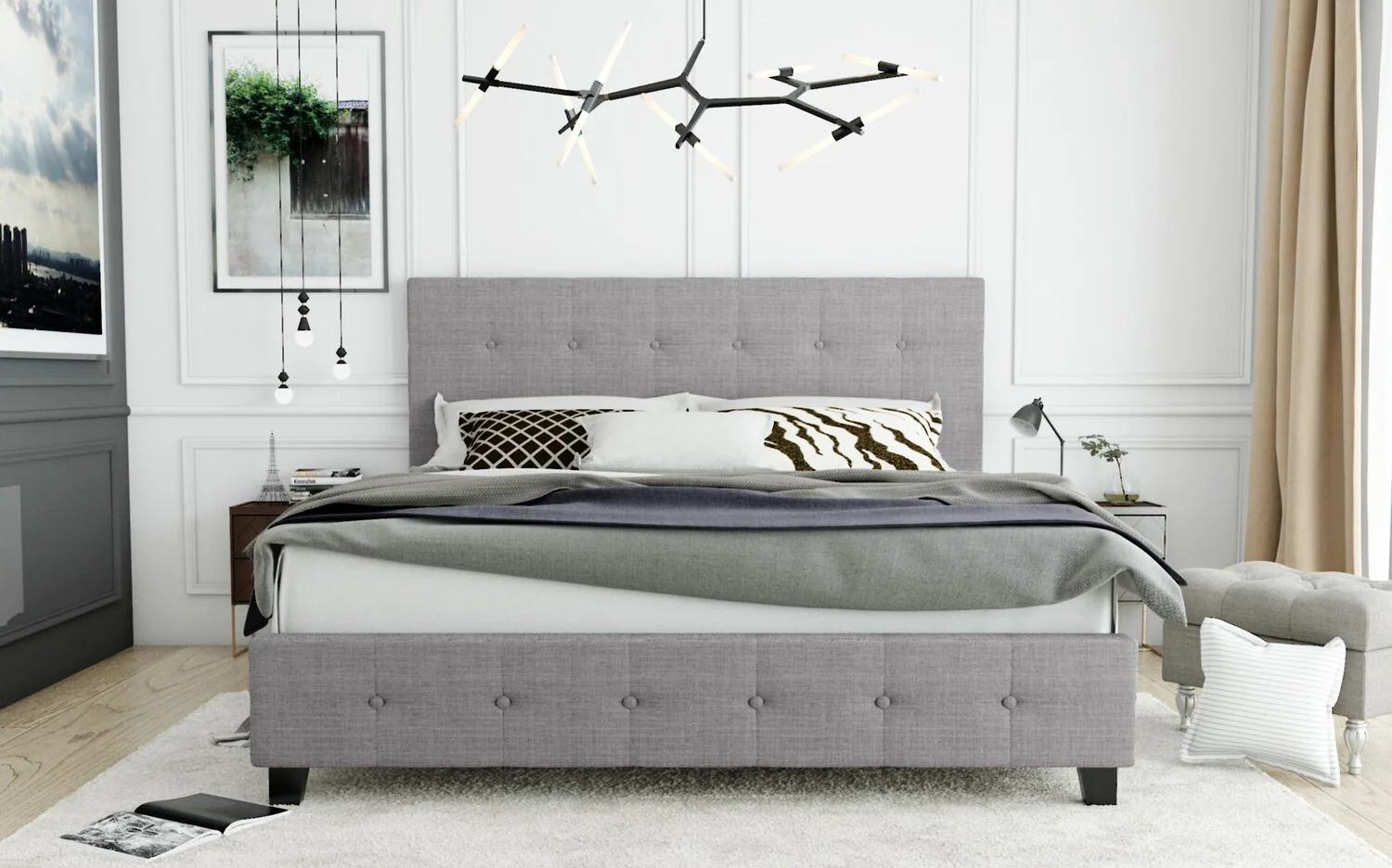 Laramie King Bed - Grey - Image 5