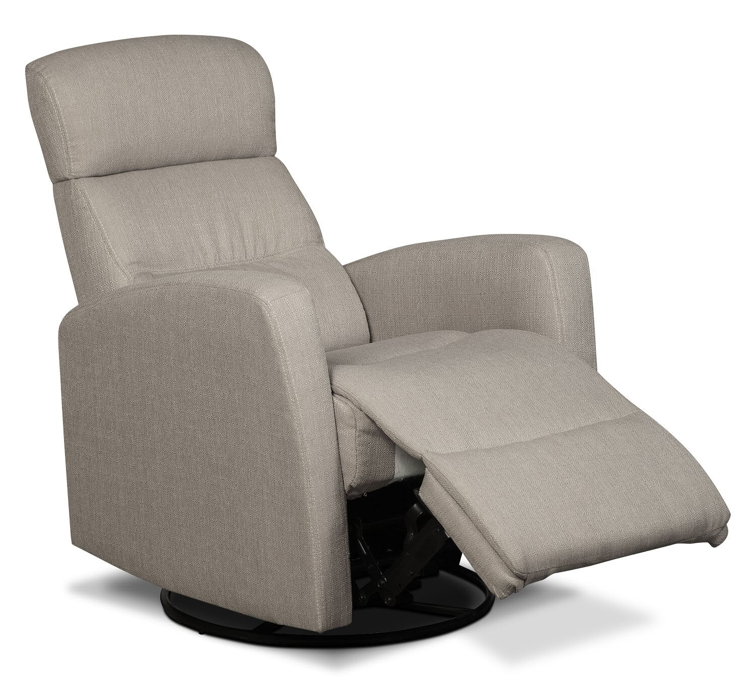 Lark Linen-Look Fabric Swivel Rocker Recliner - Taupe