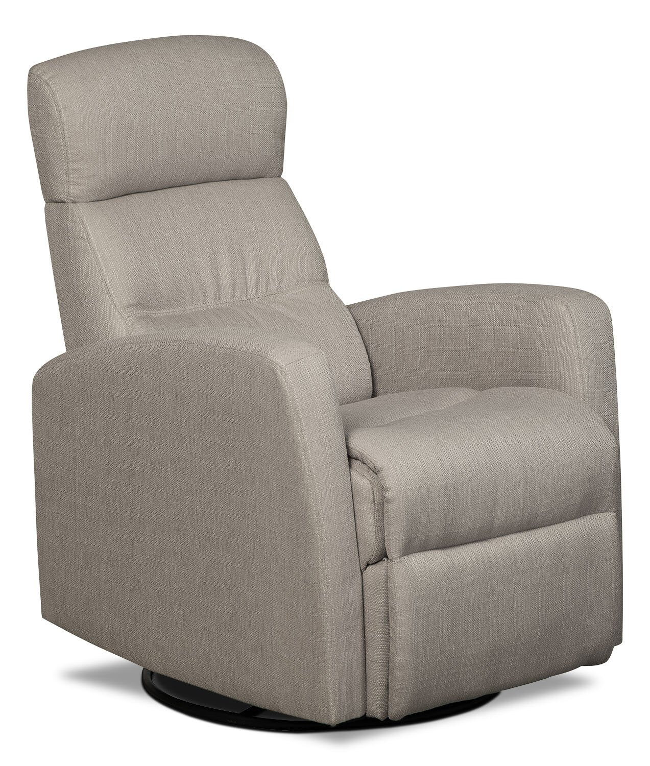Lark Linen-Look Fabric Swivel Rocker Recliner - Taupe - Image 5