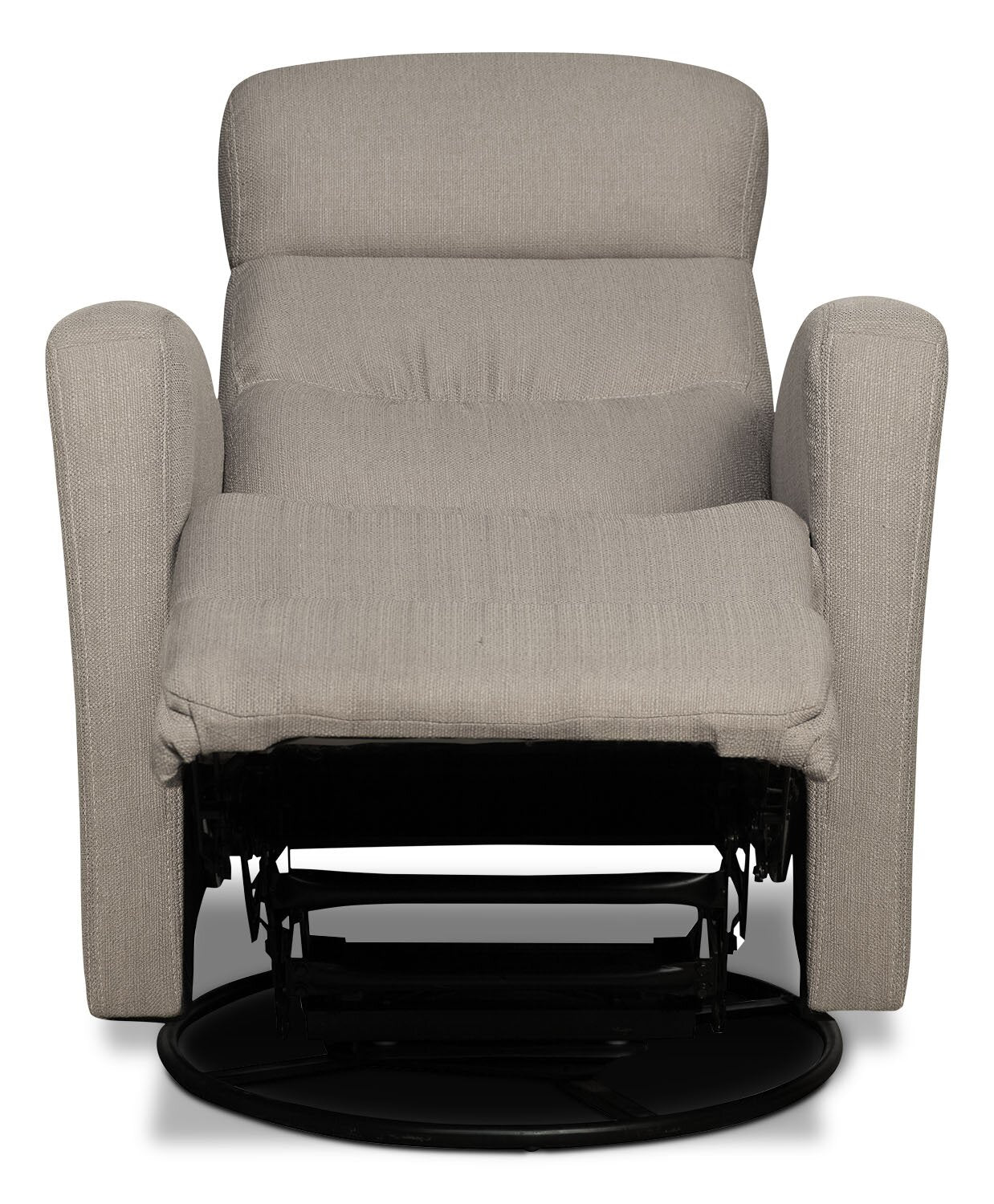 Lark Linen-Look Fabric Swivel Rocker Recliner - Taupe - Image 7