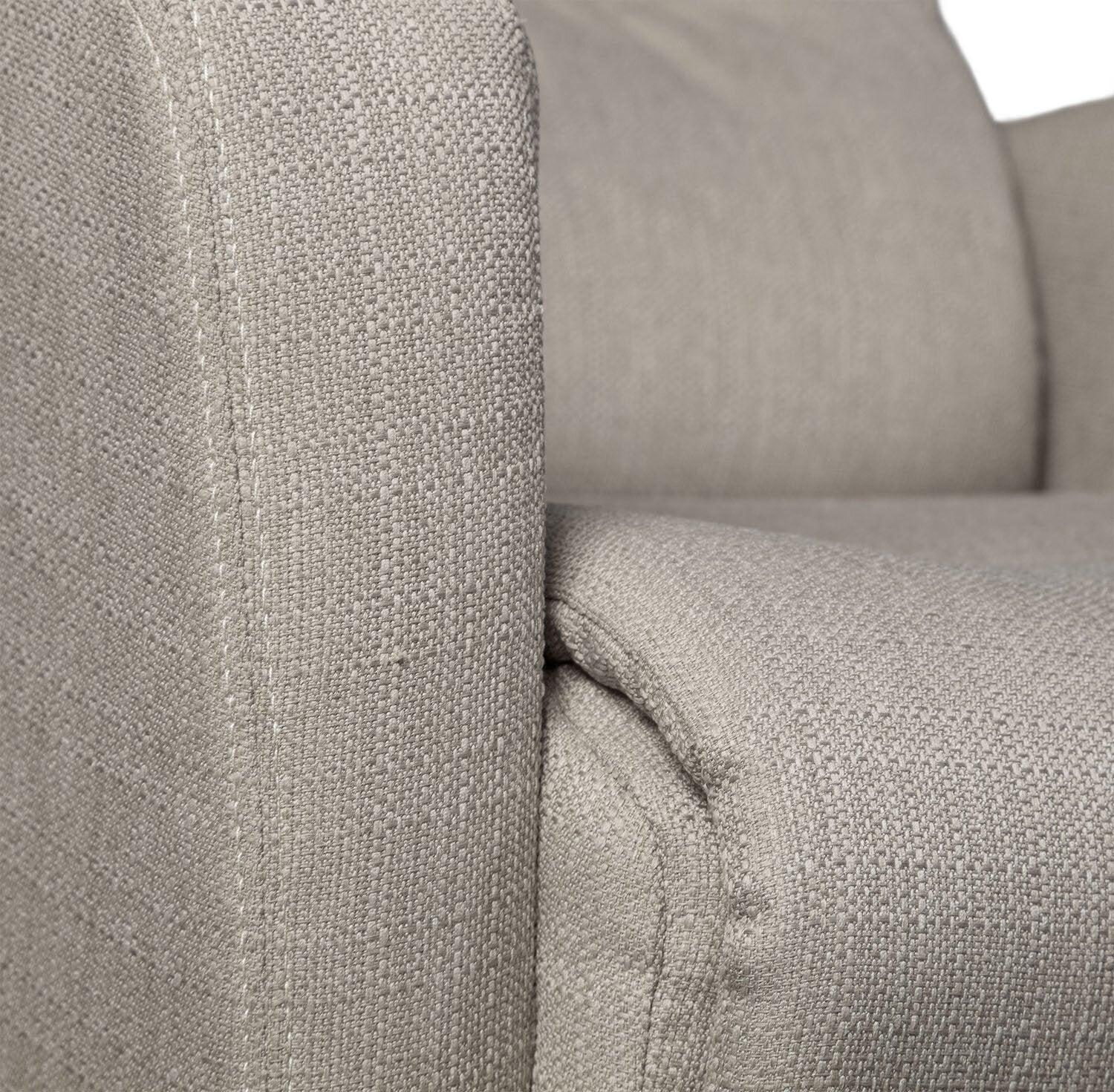 Lark Linen-Look Fabric Swivel Rocker Recliner - Taupe - Image 9