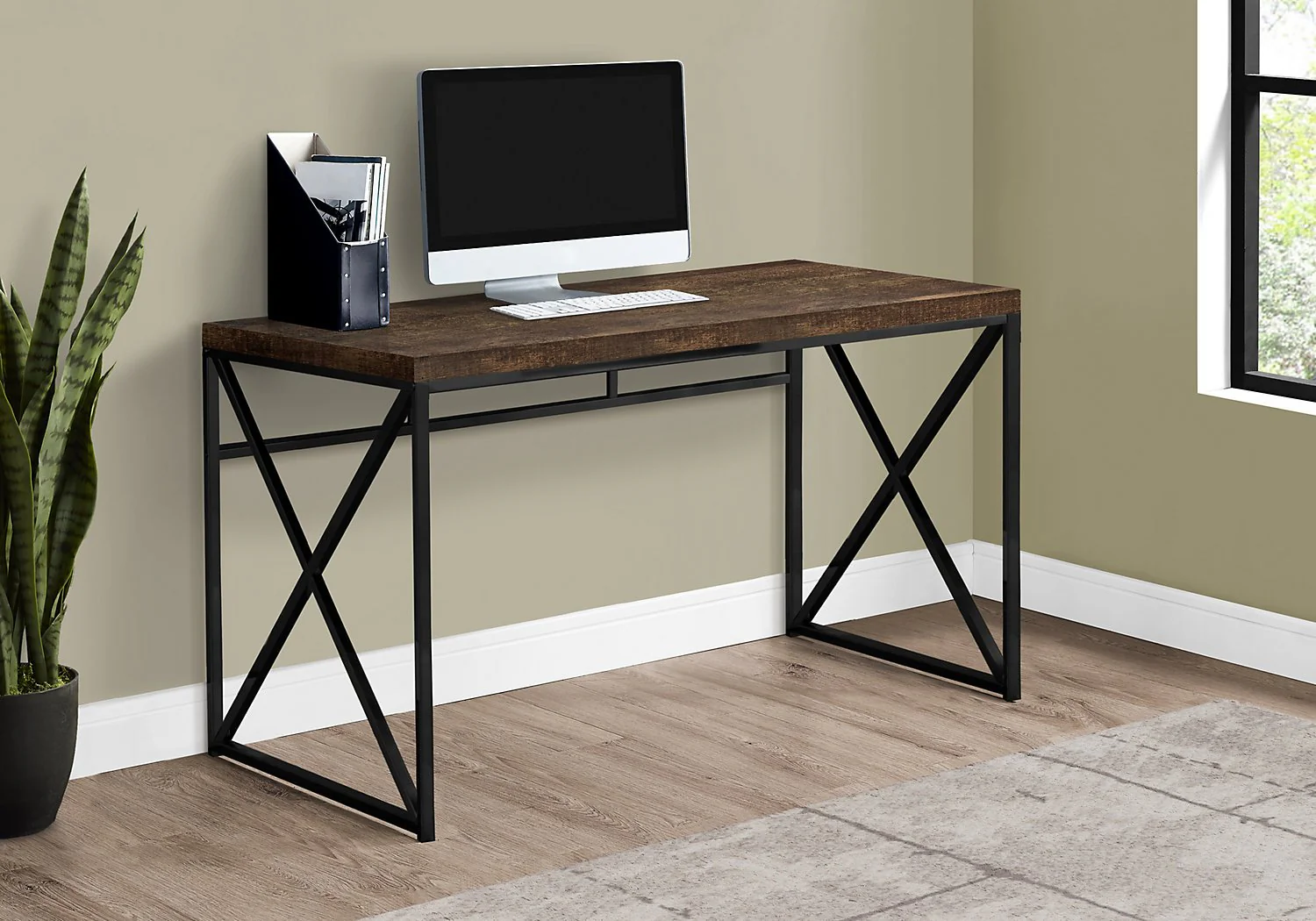Latour Reclaimed Wood Look Desk - Brown - Image 4