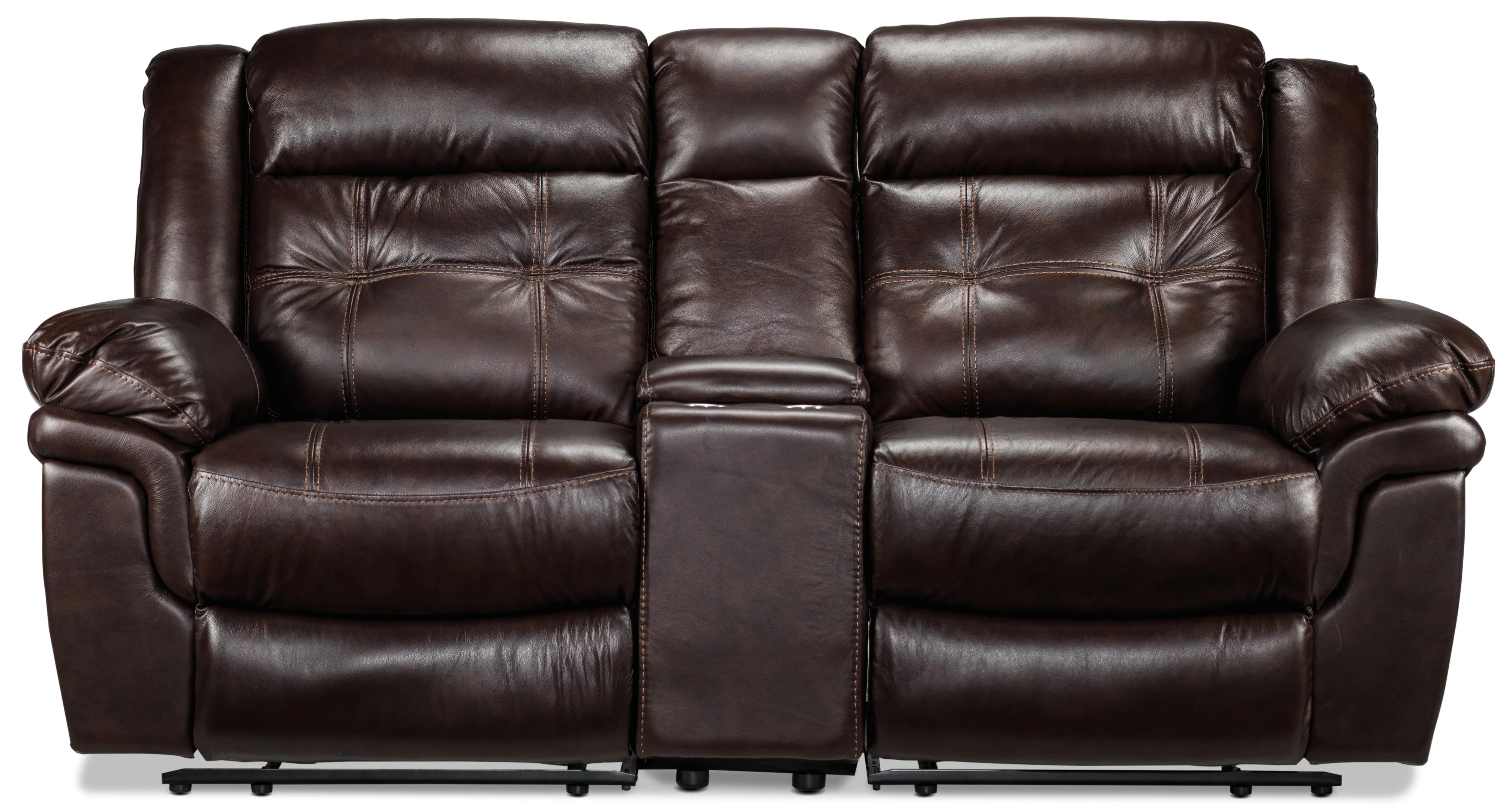 Leighland Reclining Loveseat with Console - Brown - Image 3