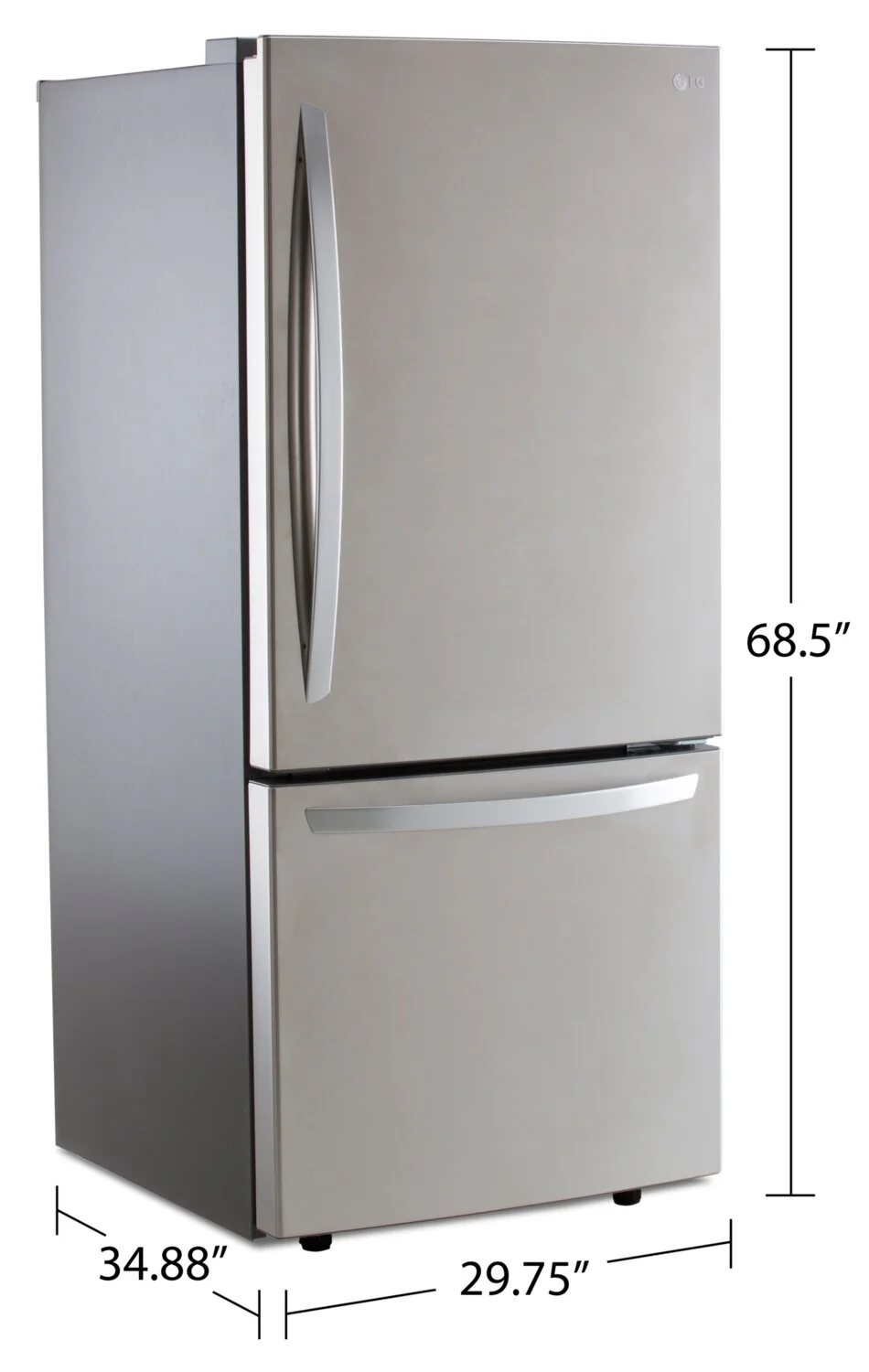 LG 22 Cu. Ft. Bottom-Freezer Refrigerator - LRDNS2200S - Image 6