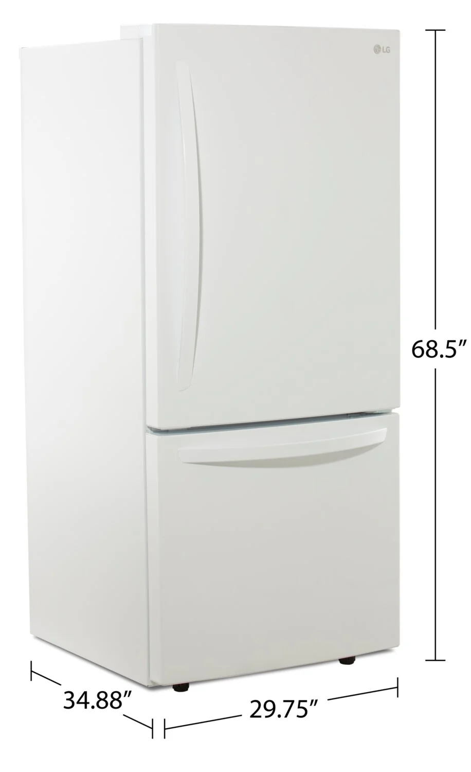 LG 22 Cu. Ft. Bottom-Freezer Refrigerator - LRDNS2200W - Image 5