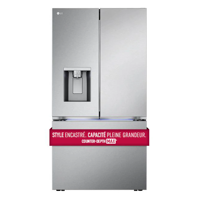 LG 26 cu. ft. Smart Counter-Depth MAX™ Stainless Steel French Door Refrigerator with Four Types of Ice - LRYXC2606S - Image 4