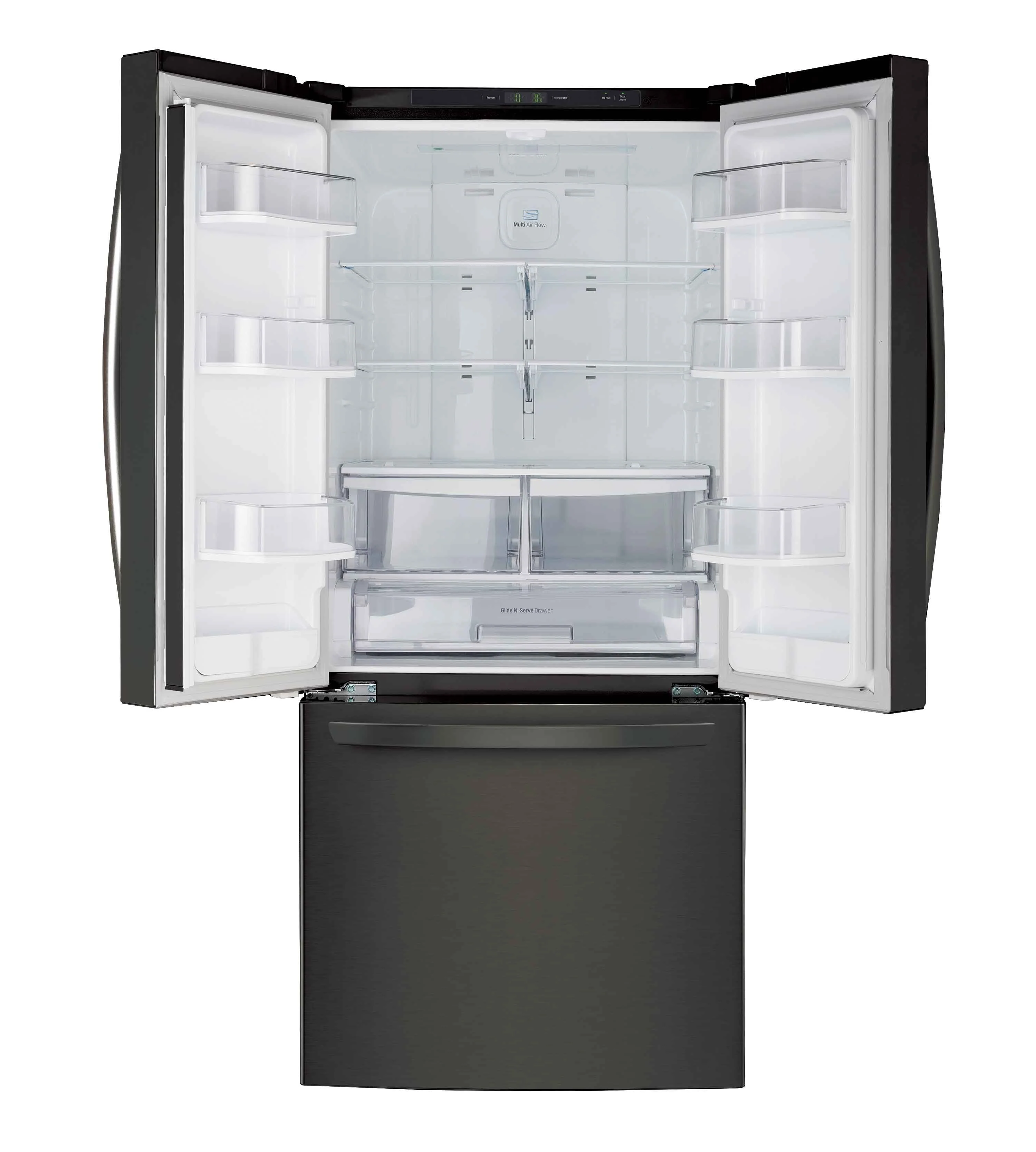 LG 30" Black Stainless Steel French Door Refrigerator (22 cu. ft.) - LRFNS2200D - Image 2
